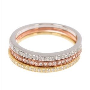 ADORNIA Tri-Swarovski Crystal Eternity Band Set
